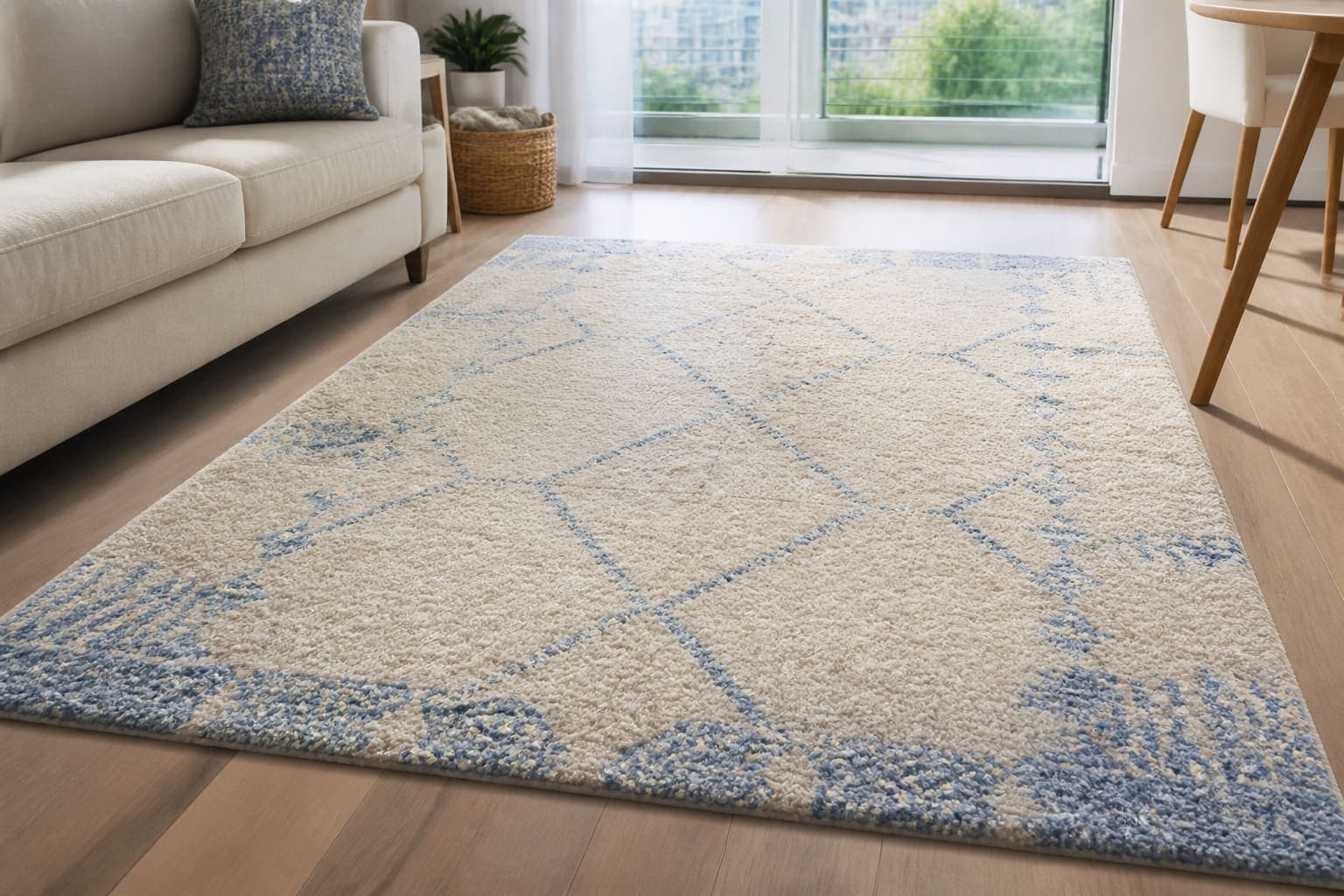 Alfombra limpia en un living luminoso