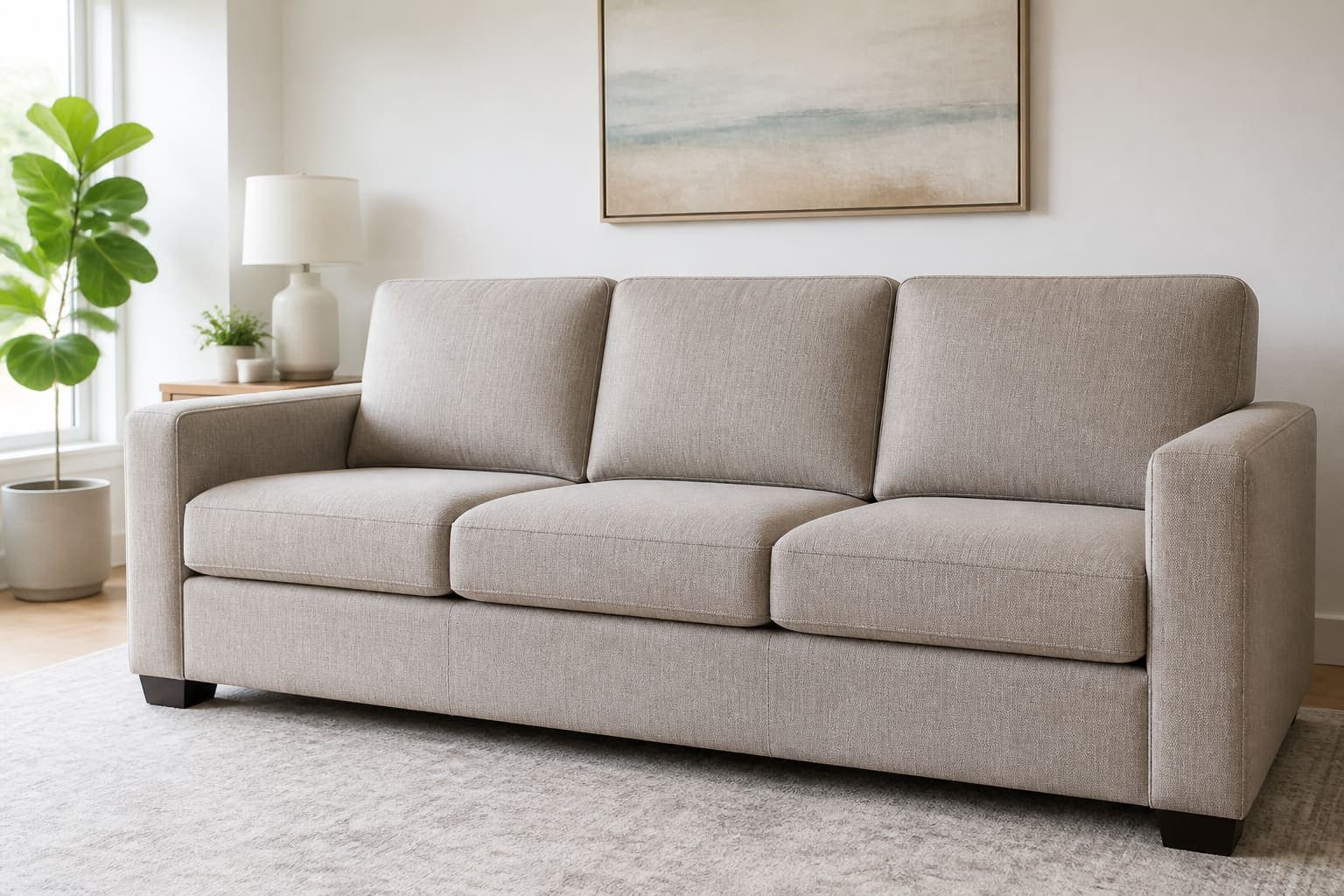 Sillón de tela limpio en interior moderno